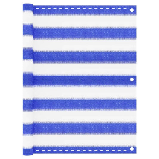 Vidaxl Toldo Para Balcón Hdpe Azul Y Blanco 75x500 Cm_0