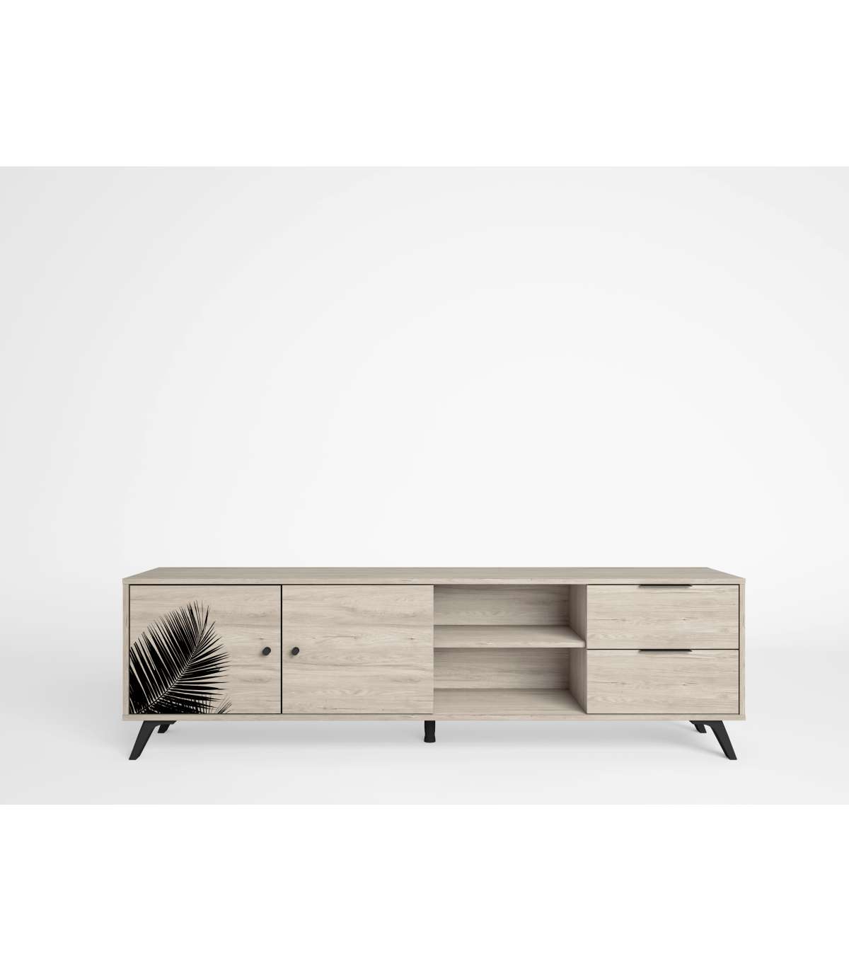 Mueble Tv 2 Puertas 2 Cajones Acabado Sahara/serigrafía, 53.1cm(alto) 180.5cm(ancho) 40c_0