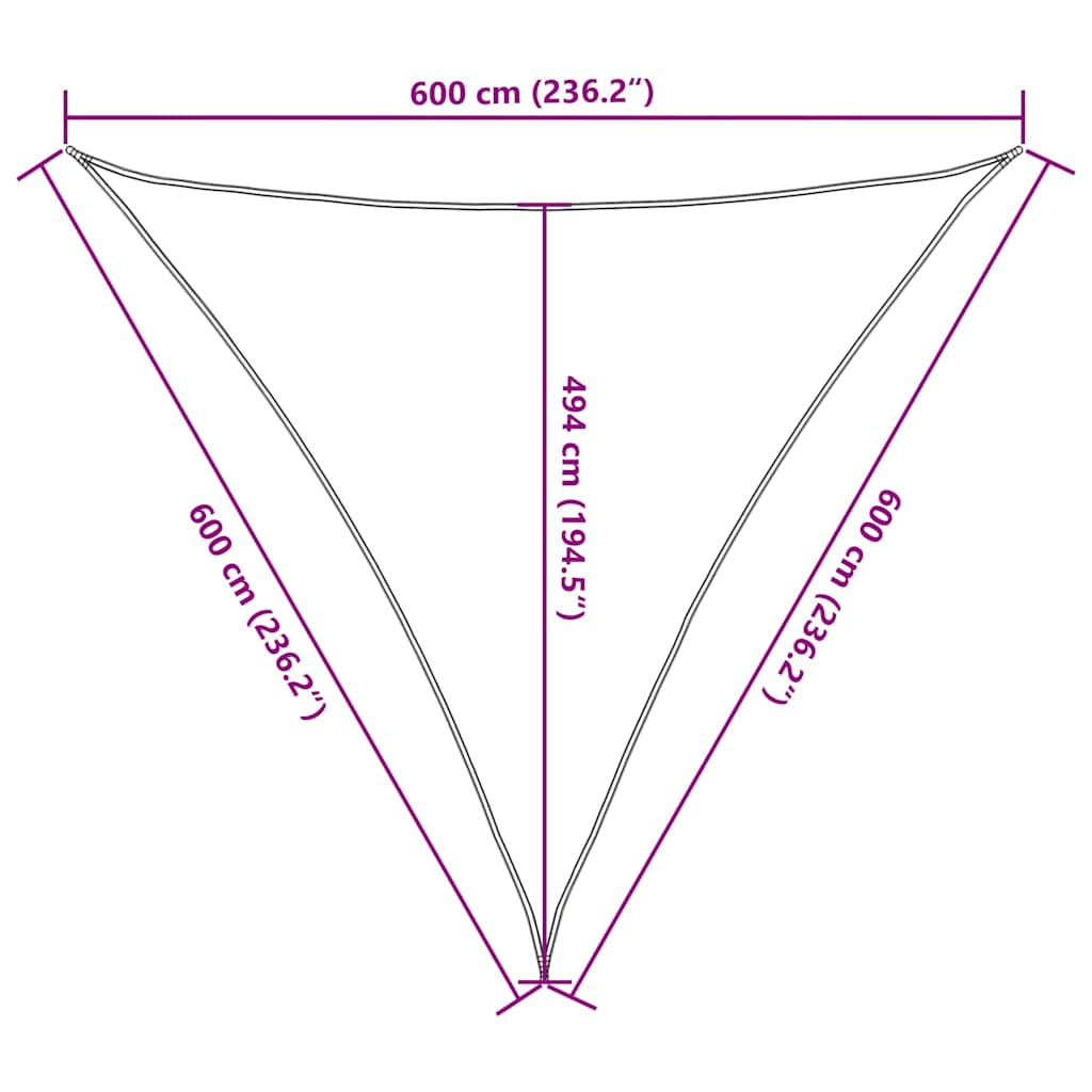 Vidaxl Toldo De Vela Hdpe Beige 160 G/m² 6x6x6 M_2