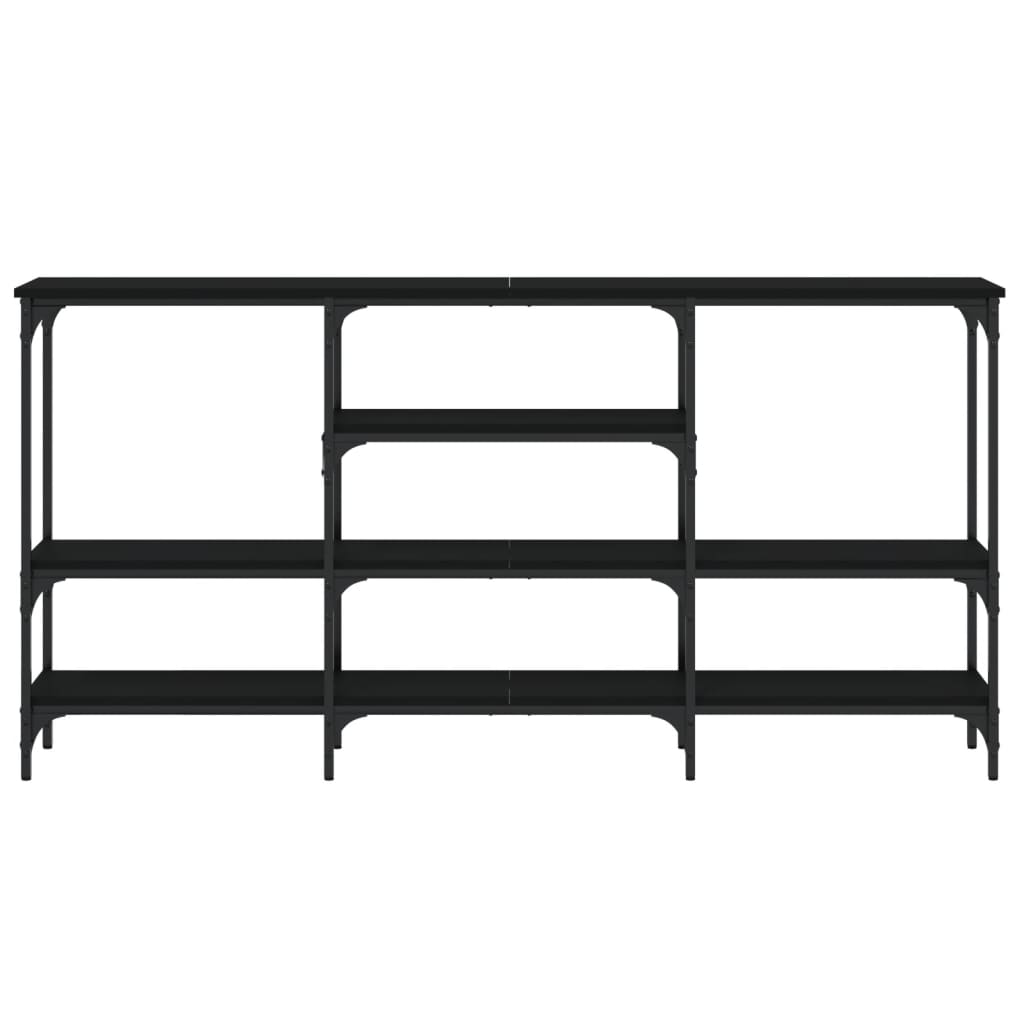 Mesa Consola Madera De Ingeniería Negra 160x29x80 Cm_3