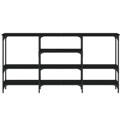 Mesa Consola Madera De Ingeniería Negra 160x29x80 Cm_3