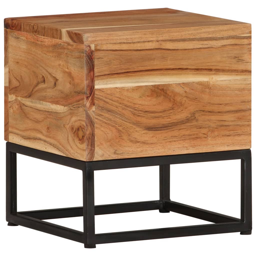Mesa Auxiliar De Madera Maciza De Acacia 30x30x33 Cm_4