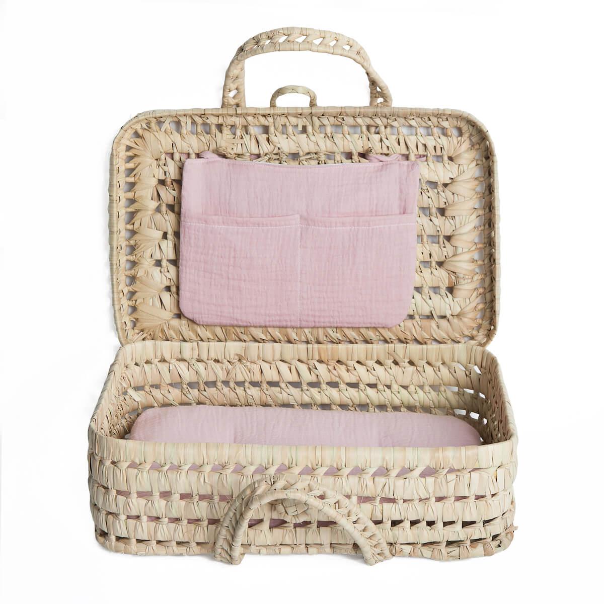 Maleta Mimbre Muñeca Bobble Rosa_0