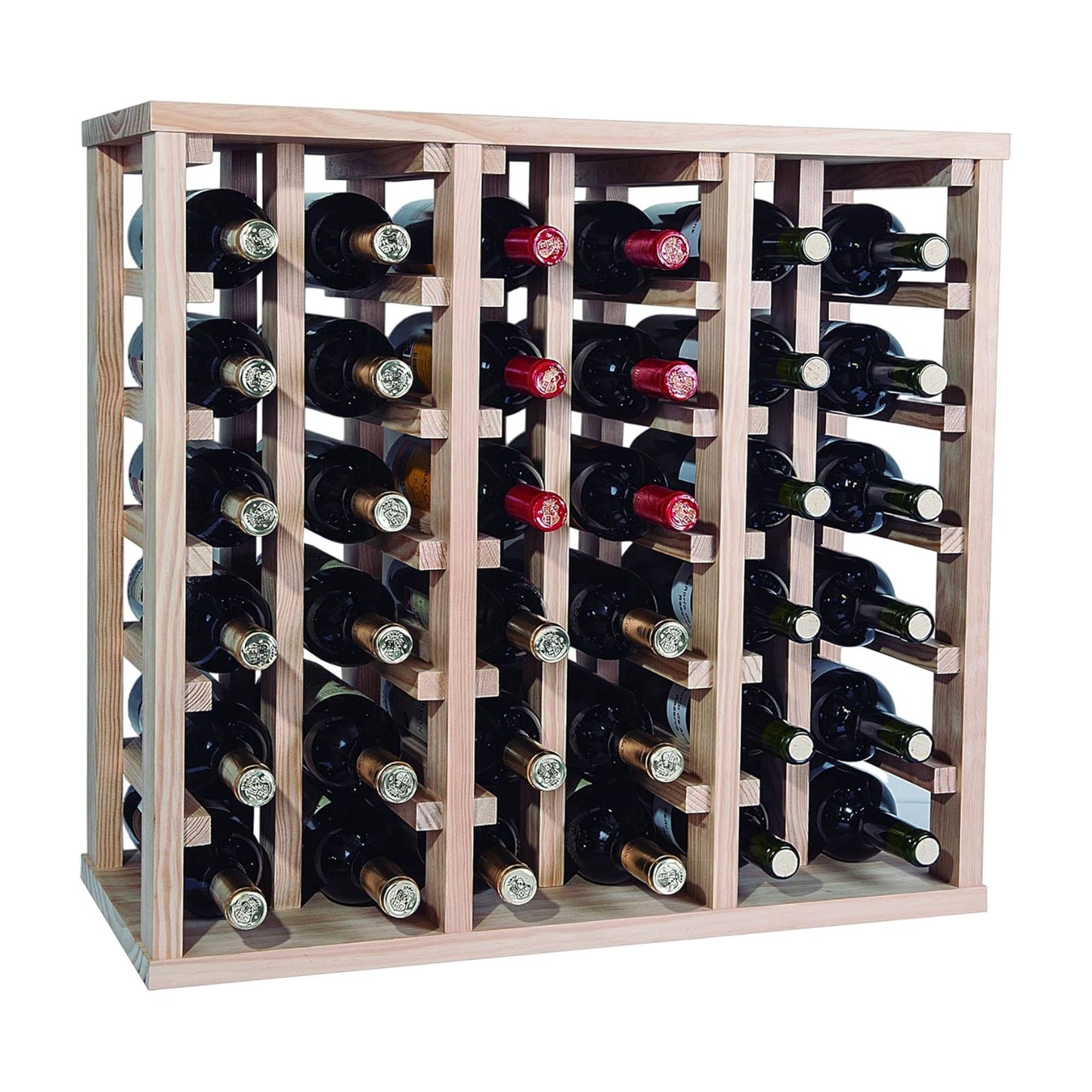 Well Home - Botellero En Madera De Pino Con 36 Estantes Sin Barnizar_3