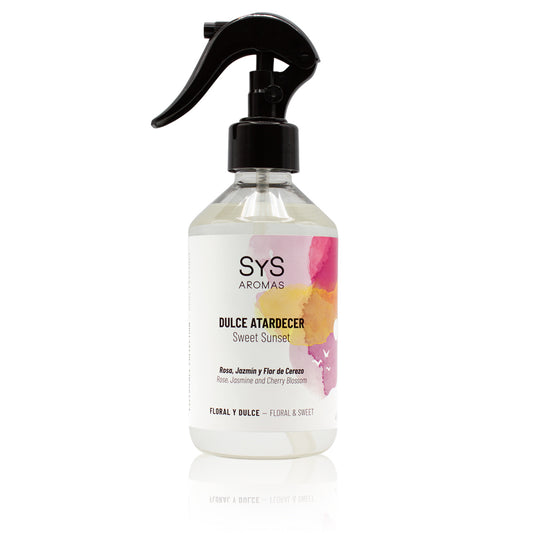 Ambientador Pulverizador Dulce Atardecer Experience SYS Aromas 300 ml | Rosa, Jazmín y Flor de Cerezo | Relajante_0