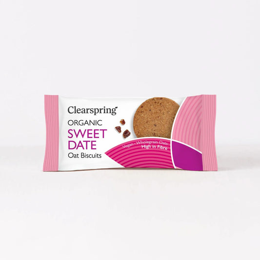 Bolachas de aveia e tâmaras biológicas Clearspring 40g