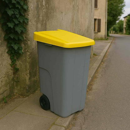 Contenedor Reciclo 110l Amarillo Cerrado 88x57x42 Cm Wellhome_2