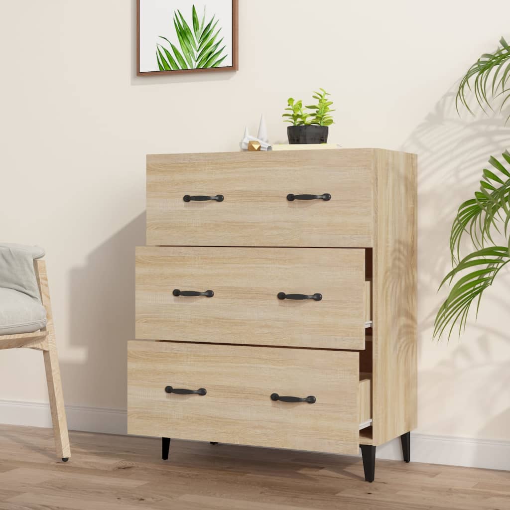 Aparador De Madera De Ingeniería Roble Sonoma 69,5x34x90 Cm / Vetonek_3