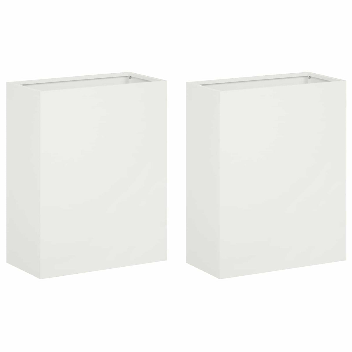 Macetero De Jardín 2 Uds. Blanco 40 X 20 X 50 Cm_0