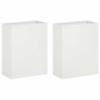 Macetero De Jardín 2 Uds. Blanco 40 X 20 X 50 Cm_0