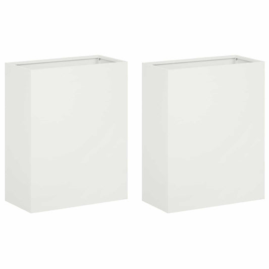 Macetero De Jardín 2 Uds. Blanco 40 X 20 X 40 Cm_0