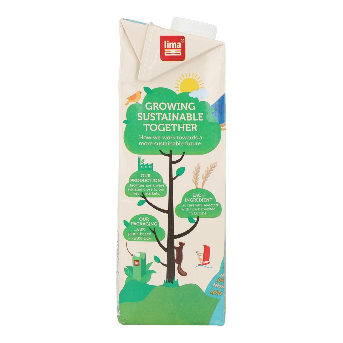 Bebida Vegetal de Arroz e Coco Biológica sem Glúten ECO Lima 1L