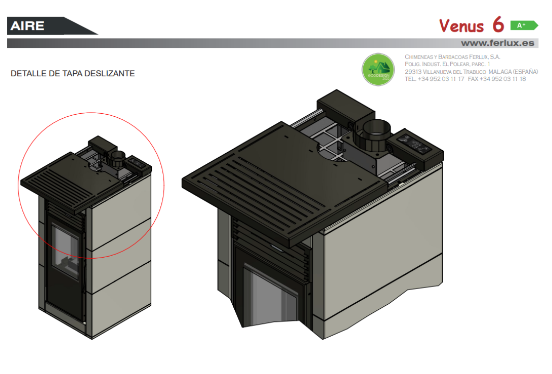 Bricosol Estufa De Pellets Venus 6 Negro De Ferlux_5