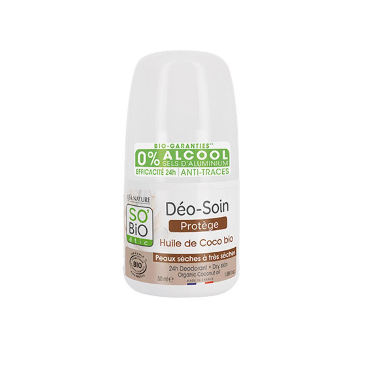 Desodorizante roll-on protetor 24h So'Bio étic BIO coco 50 ml