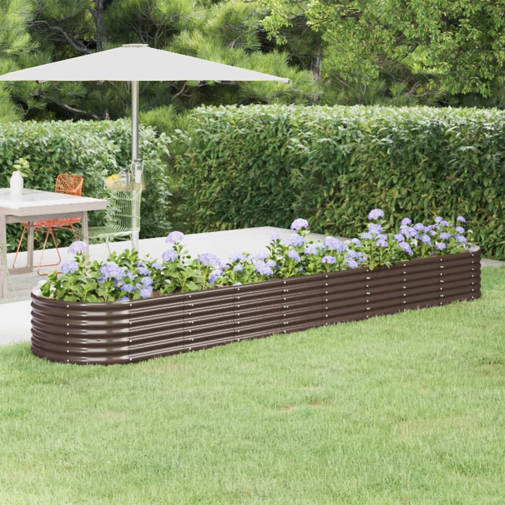 Jardinera Arriate Acero Galvanizado Marrón 368x80x36 Cm_1