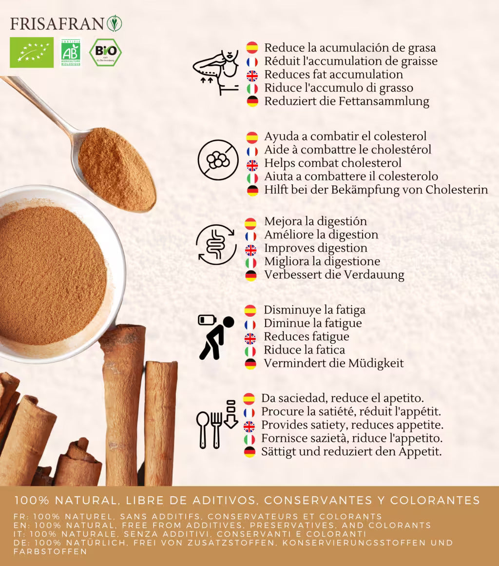 Canela Ceylan En Polvo Ecológica | Calidad | Frisafran 200 G_4