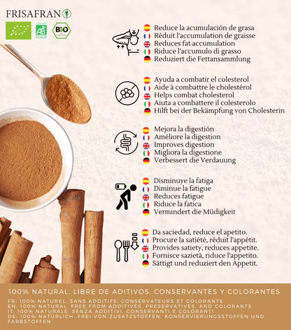 Canela Ceylan En Polvo Ecológica | Calidad | Frisafran 200 G_4