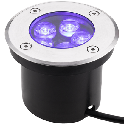 Foco Led De Suelo De 6w 120mm Con Luz De Color Azul_0