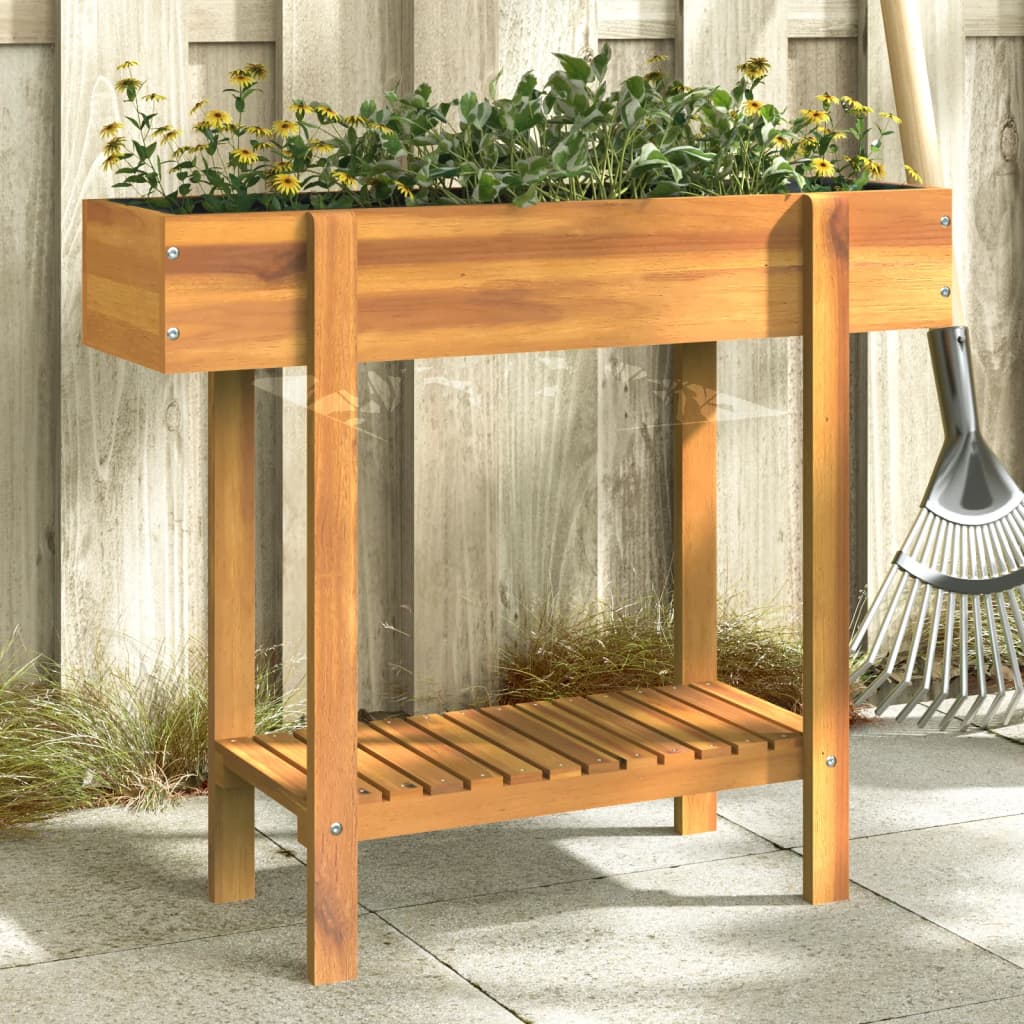 Jardinera Arriate Madera Maciza De Acacia 90x30x75 Cm_1