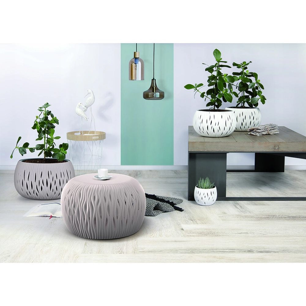 Prosperplast Bowl Sandy De Plástico Con Depósito En Color Antracita, 21,8 (alto) X 37 (ancho) X 37 (profundo) Cms