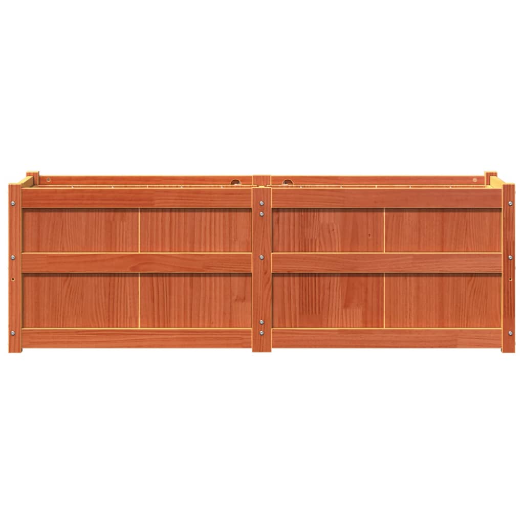 Jardinera Exterior Madera Maciza Pino Marrón Cera 150x50x50 Cm_4
