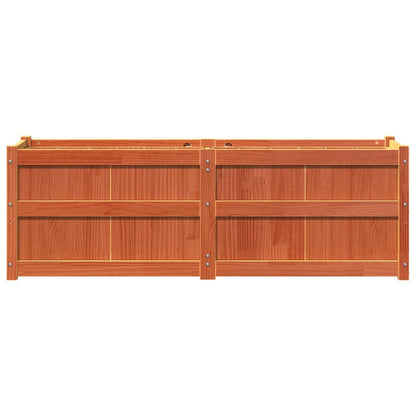 Jardinera Exterior Madera Maciza Pino Marrón Cera 150x50x50 Cm_4