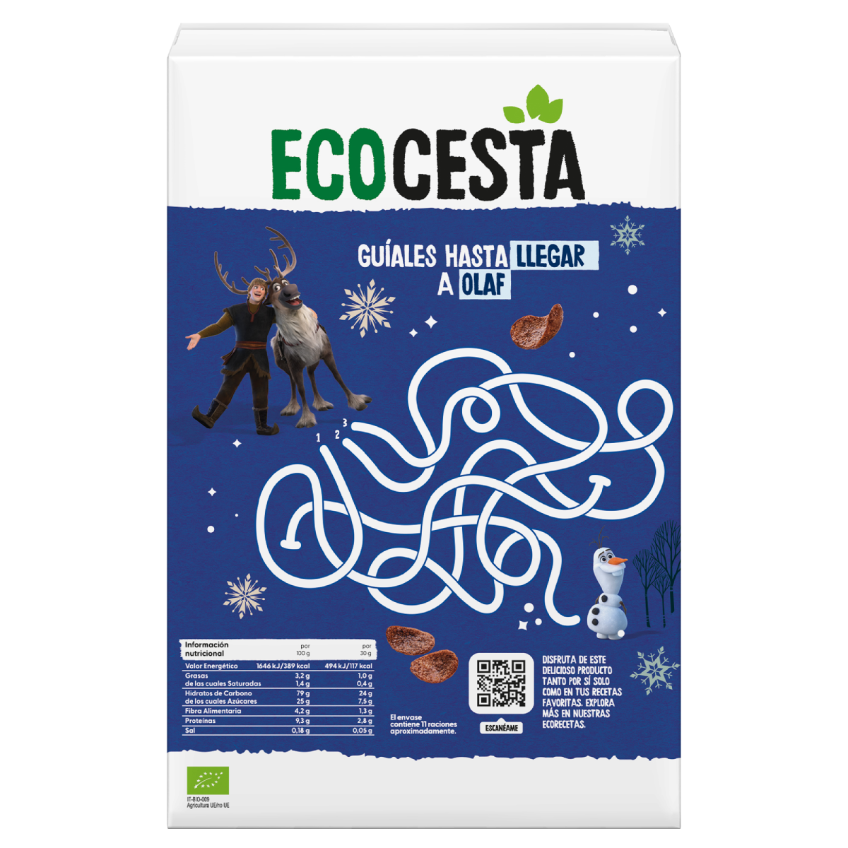 Flocos de Cereal de Chocolate com Milho Biológico Disney Edition Ecocesta 330 g