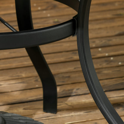 Outsunny Mesa Jardín Exterior Redonda De Acero Desmontable Ø115x72 Cm Negro_3