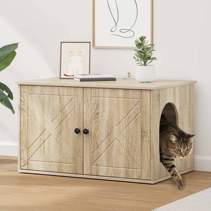 Casa Para Gatos Sonoma 85 X 55 X 50,5 Cm Madera De Ingeniería_1