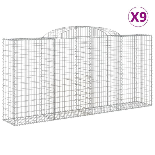 Cestas De Gaviones 9 Uds Forma De Arco Hierro 300x50x140/160 Cm_0