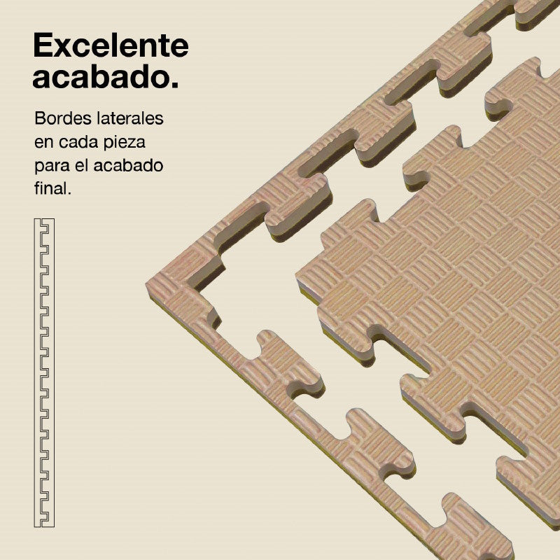 Jowy Tatami Puzzle 2cm 100x100cm – Superficie 5 Líneas Marrón/beige_2