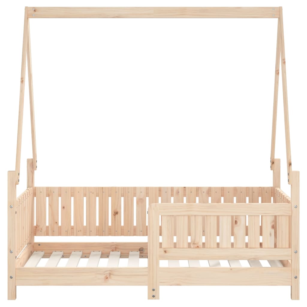 Estructura De Cama Para Niños Madera Maciza De Pino 70x140 Cm / Vetonek_2