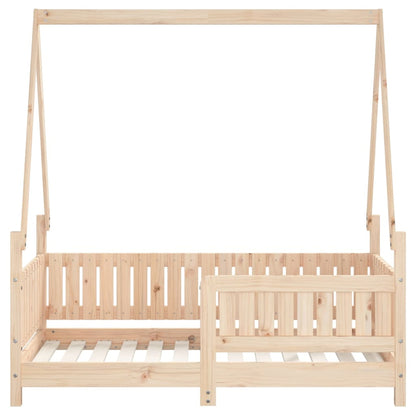 Estructura De Cama Para Niños Madera Maciza De Pino 70x140 Cm / Vetonek_2