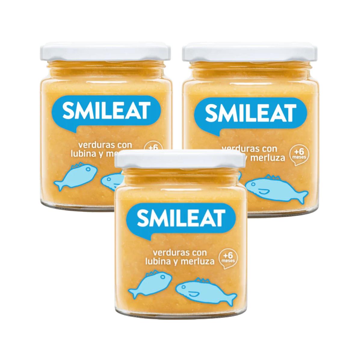 PROMOÇÃO 3x Smileat Pote de Vegetais Biológicos com Robalo e Pescada, 230g