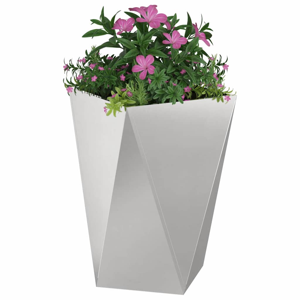 Jardinera 2 Uds. Plateado 50 X 50 X 75 Cm Acero Inoxidable_2
