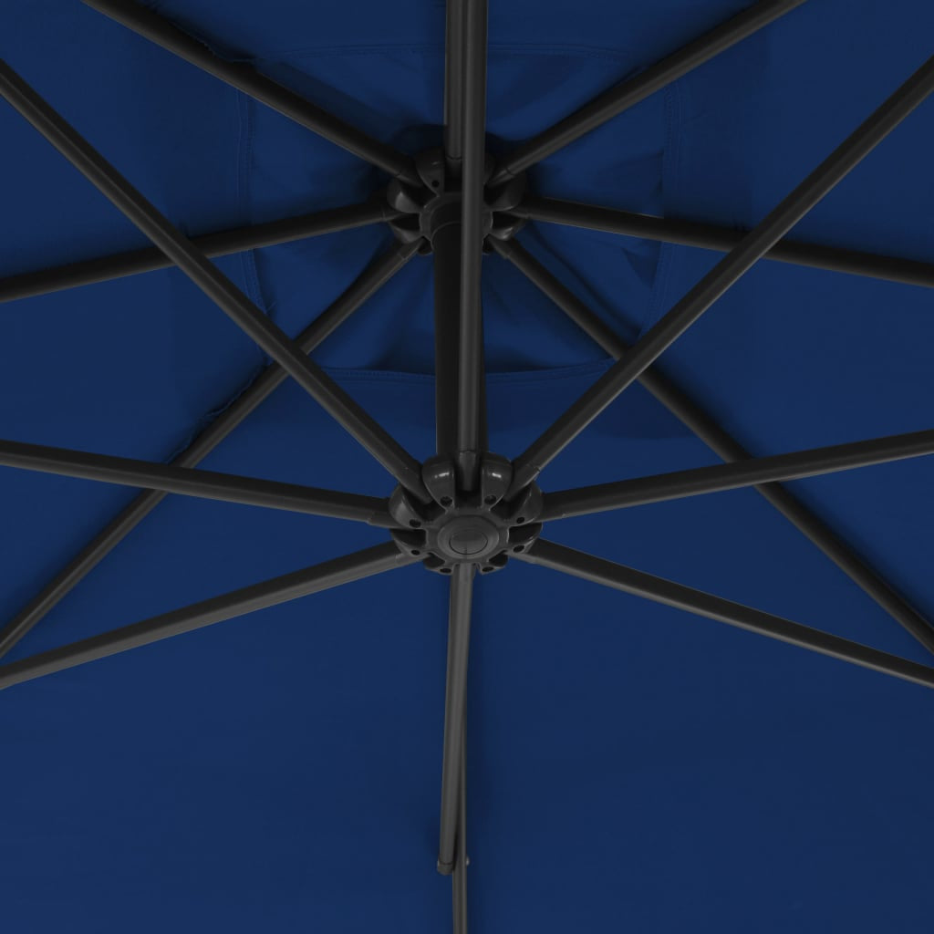 Vidaxl Sombrilla De Jardín Voladiza Palo De Acero Celeste 250x250 Cm_4