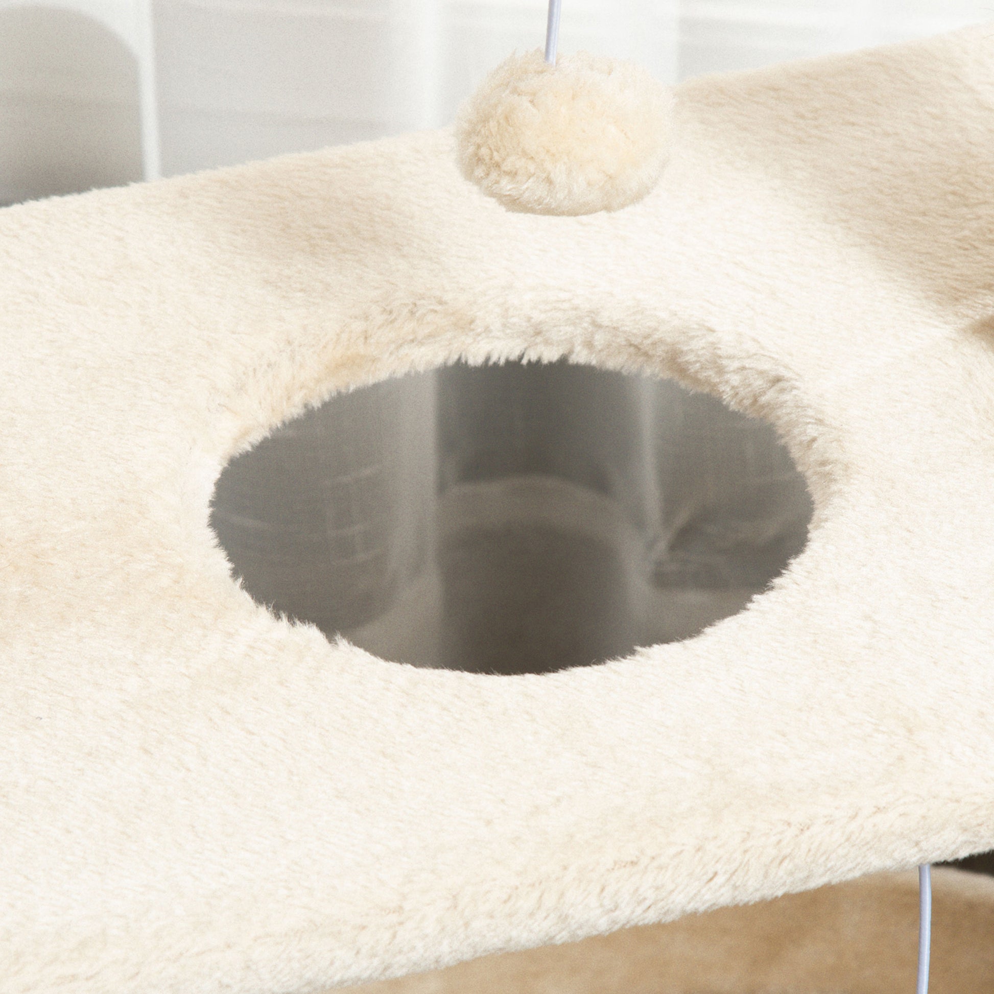 Pawhut Rascador Para Gatos Altura 76 Cm Con Plataforma En U Marrón Claro_4