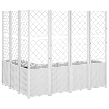 Jardinera Con Enrejado Pp Blanco 160x120x140 Cm_4