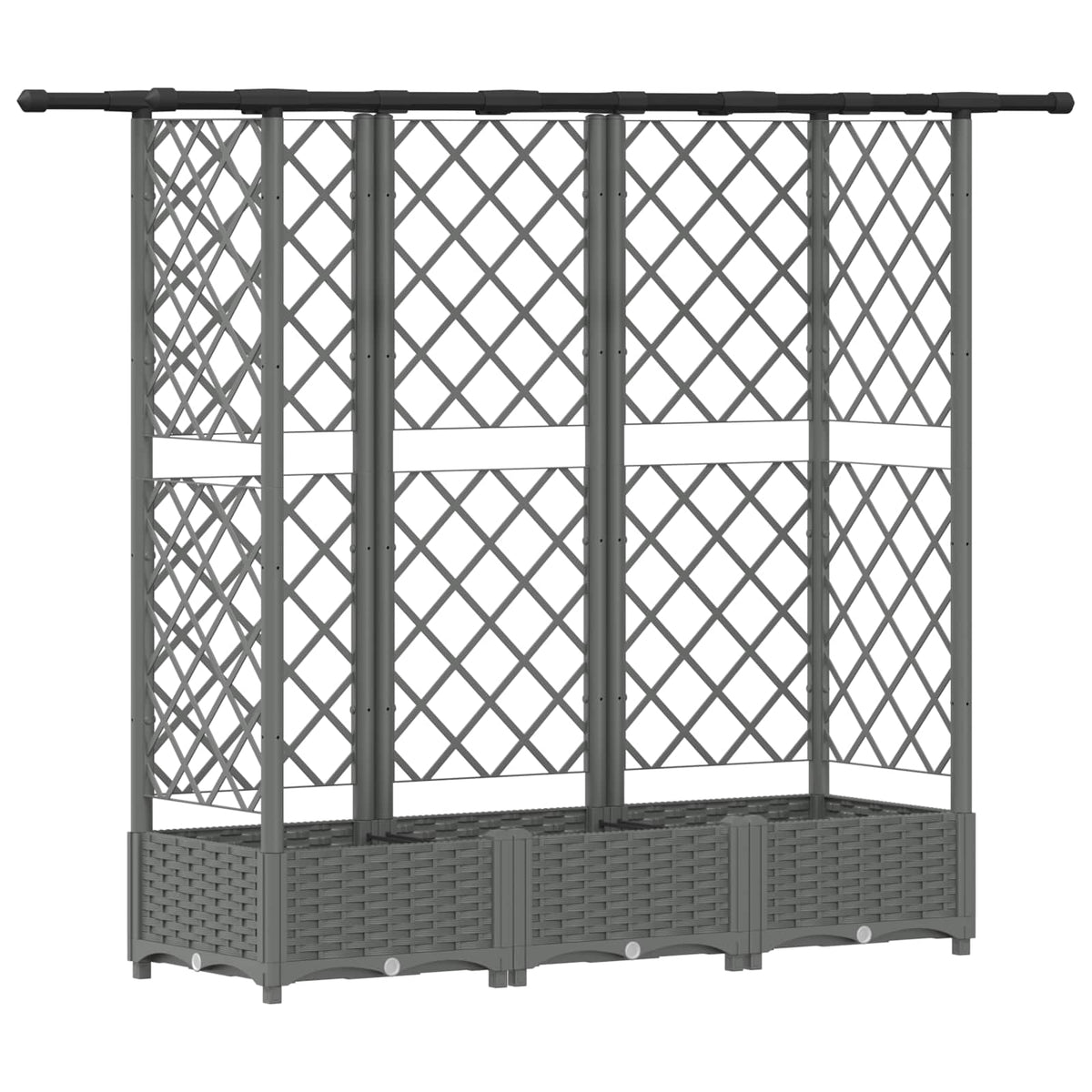 Cama Elevada Con Trellis Y Techo Gris Claro 164 X 40 X 121 Cm_0