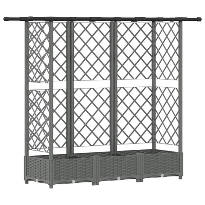 Cama Elevada Con Trellis Y Techo Gris Claro 164 X 40 X 121 Cm_0