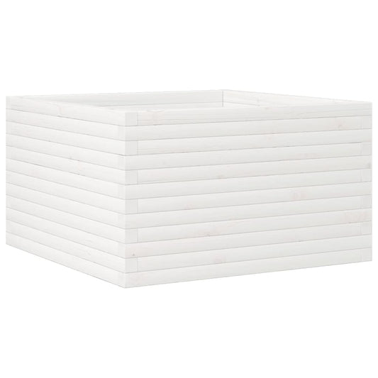 Jardinera Madera Maciza De Pino Blanco 80x80x45,5 Cm_0