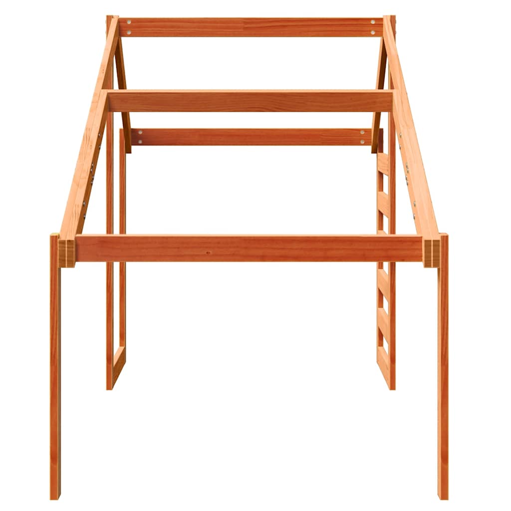 Techo De Cama Infantil Madera Maciza Pino Marrón 198x97x113 Cm_4