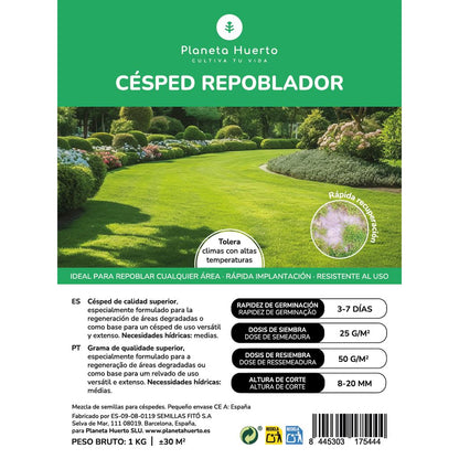 Sementes de Relva Repovoadora Planeta Huerto 1 kg