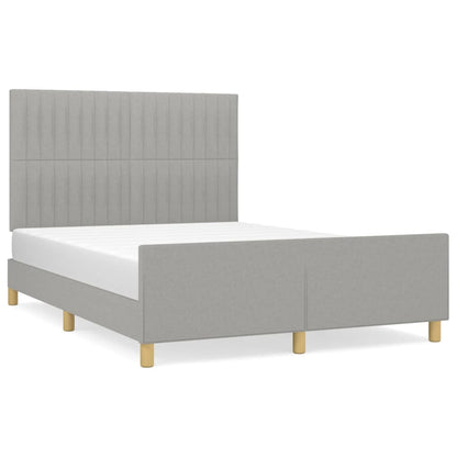 Estructura De Cama Con Cabecero De Tela Gris Claro 140x190 Cm / Vetonek_2