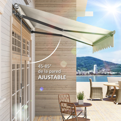 Outsunny Toldo Eléctrico Retráctil Con Mando A Distancia 3x2,5 M Crema_5