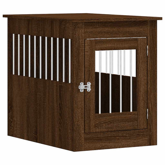 Jaula Para Perros Madera De Ingeniería Roble Marrón 55x80x68 Cm_0