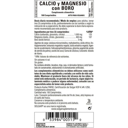 Cálcio e Magnésio com Boro Solgar