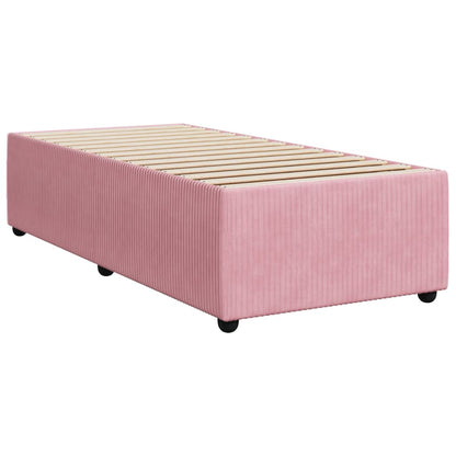 Cama Box Spring Con Colchón Terciopelo Rosa 90x200 Cm / Vetonek_1
