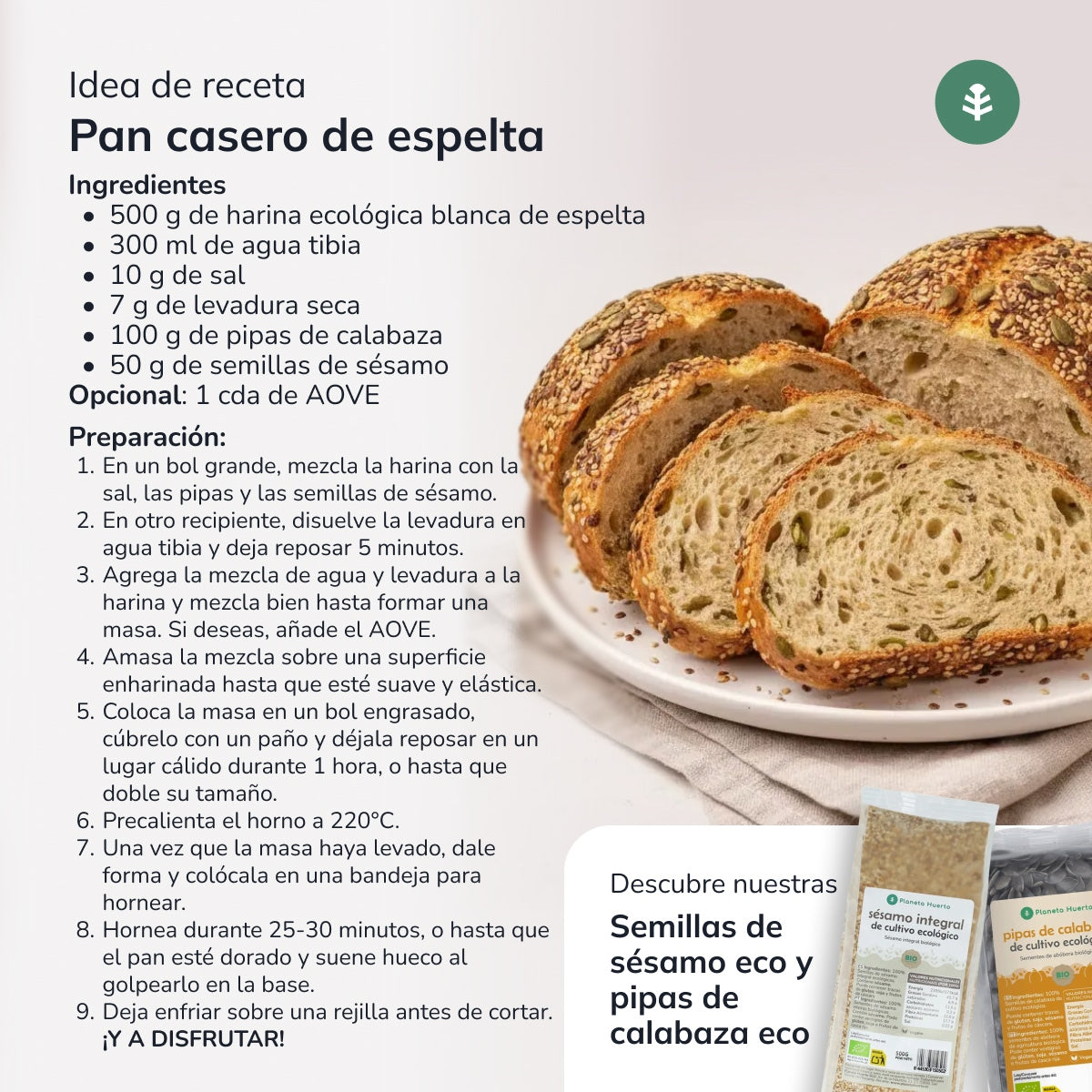 Harina Blanca de Espelta Eco Planeta Huerto 800 g