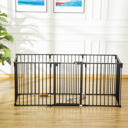 Pawhut Parque Para Perros Plegable 8 Vallas 60x76cm Con Puerta Y Doble Cerradura_1
